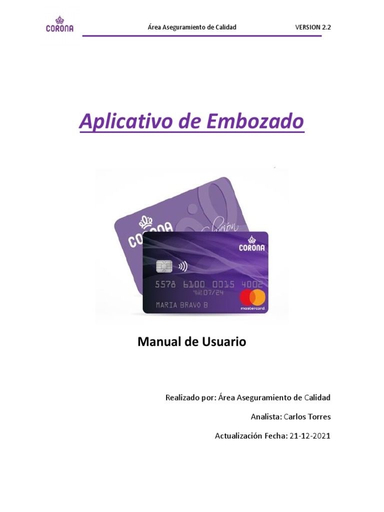 Manual Aplicativo de Embozado V3 | PDF