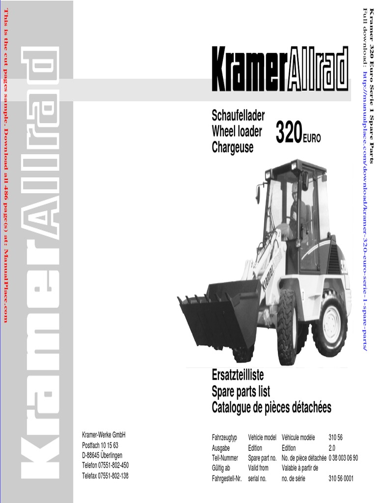 Kramer 320 Euro Serie 1 Spare Parts | PDF