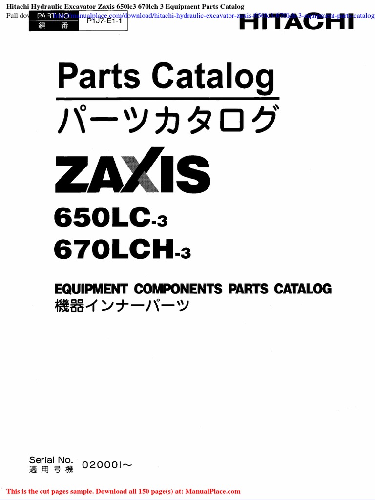Hitachi Zaxis 650/670 Parts Catalog | PDF | Computers | Technology ...
