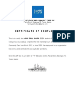 TYP Certificate of Completion OJTs