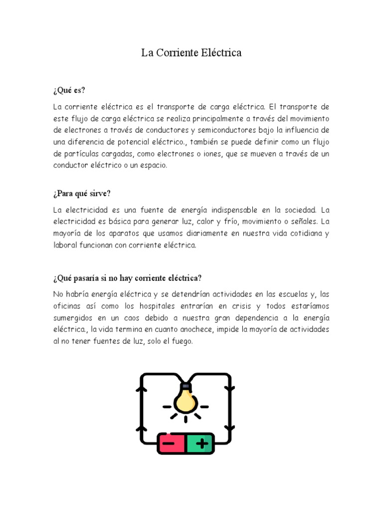 La Corriente Eléctrica | PDF | Generador eléctrico | Electricidad