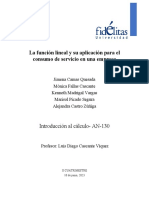 La Función Lineal y Su Aplicación para El Consumo de Servicio en Una Empresa