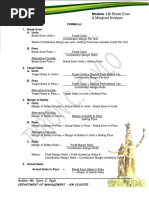 MODULE 1.0 - Break Even & Marginal Analysis