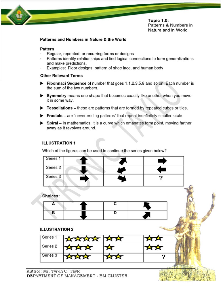 Math Module 1.0 Patterns & Numbers in Nature & World PDF