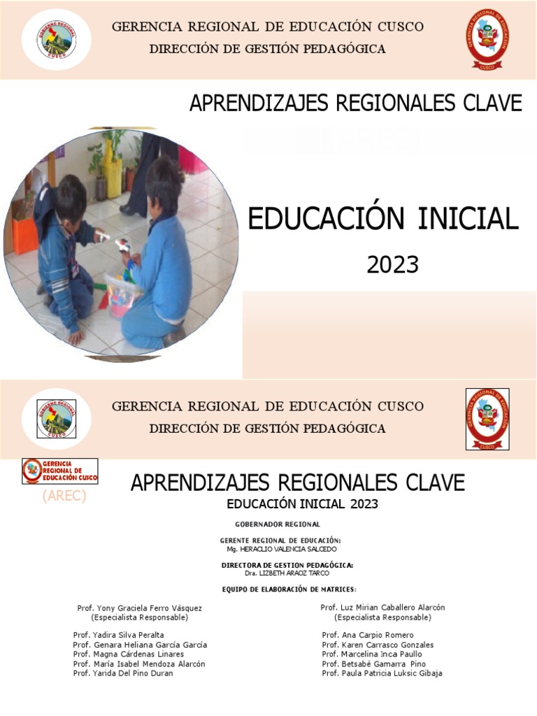 Aprendizajes Clave Educación Inicial Cusco | PDF | Educación de la ...
