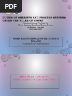 Duties of Sheriffs and Process Servers Under the Rules of Court