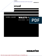 Komatsu Wheel Loader Wa270 7 Shop Manual