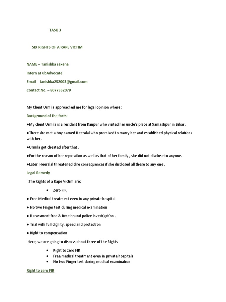 Rights of Rape Victims Explained | PDF | Rape | Criminal Law