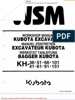 Kubota Excavator KH 36 151 Workshop Manual