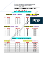 Fixture - 23 de Junio - Juegos Belgranianos - 2023