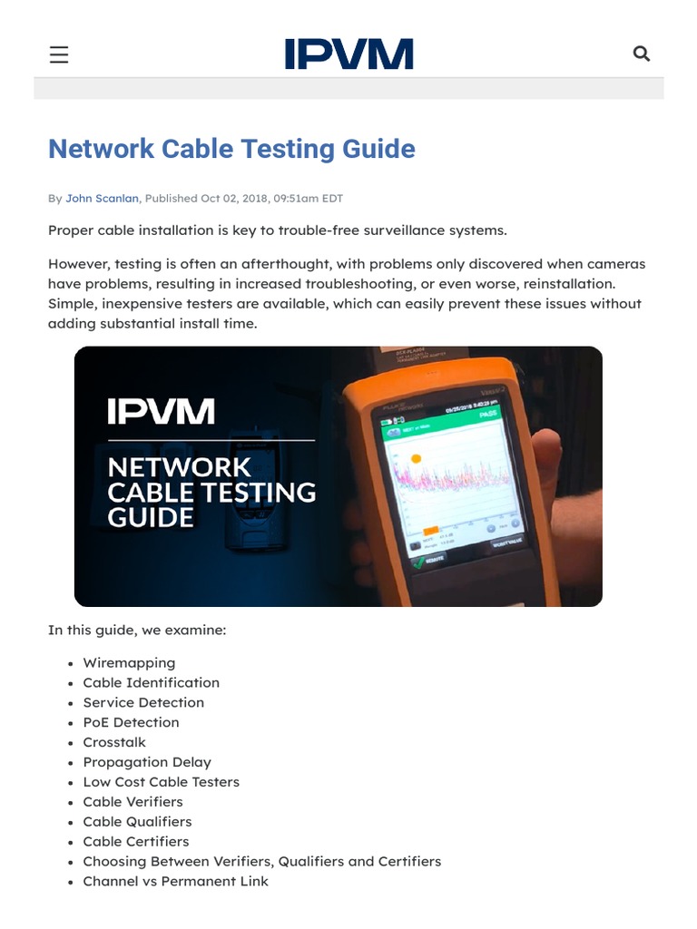 UTP Network Cable Testing Guide PDF Software Testing Computer Network