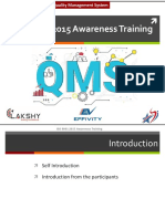 ISO 9001-2015 QMS Awareness Training Presentation