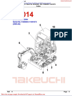 Takeuchi Tb014 and Tb016 Parts Manual