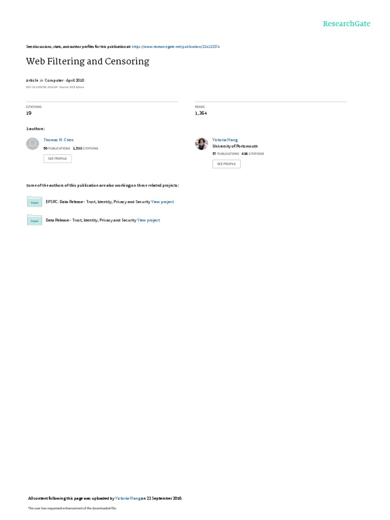 Web Filtering and Censoring 2010 | PDF | Proxy Server | World Wide Web