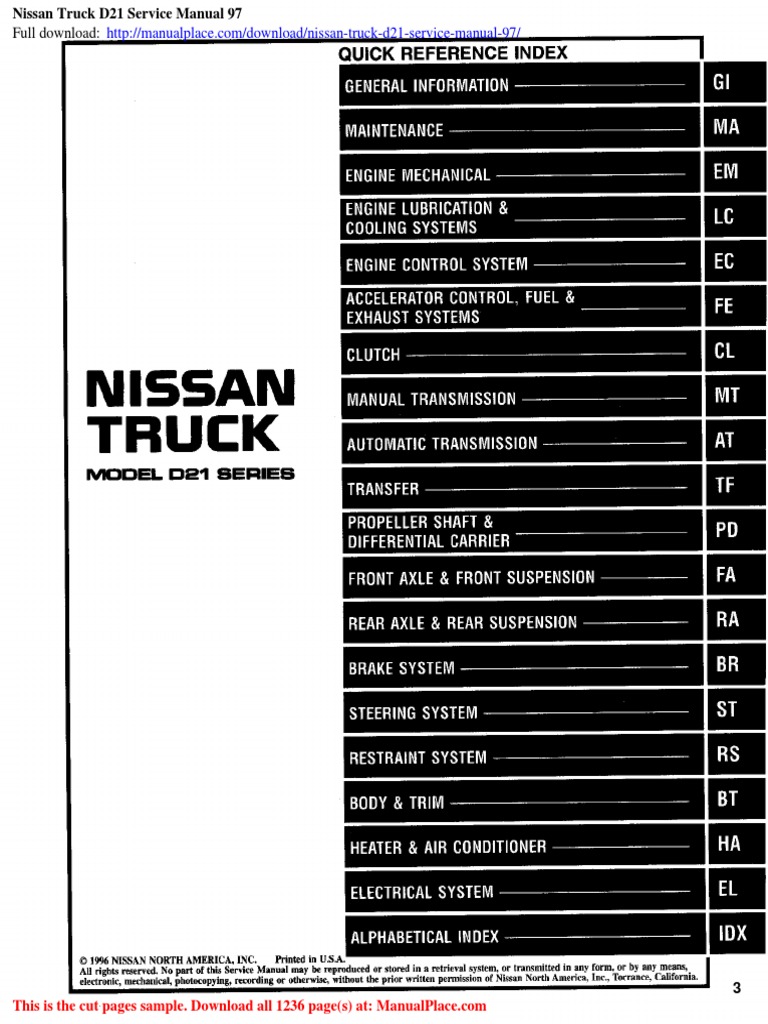 1993 NISSAN D21 SERVICE MANUAL FREE DOWNLOAD visual data 6