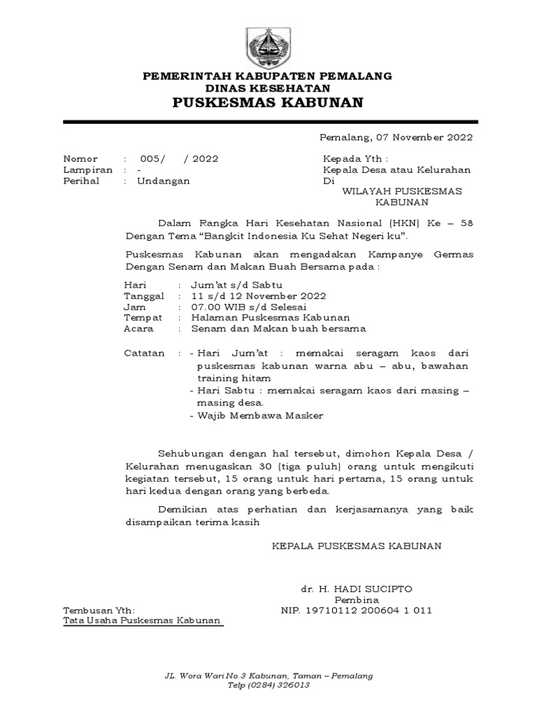 Surat Undangan Desa | PDF