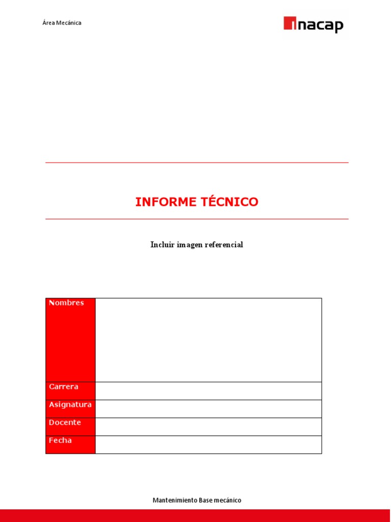 Formato Informe Técnico Inacap | PDF