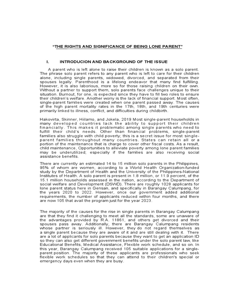 Redefense For Solo Parents | PDF | Privacy | Single Parent