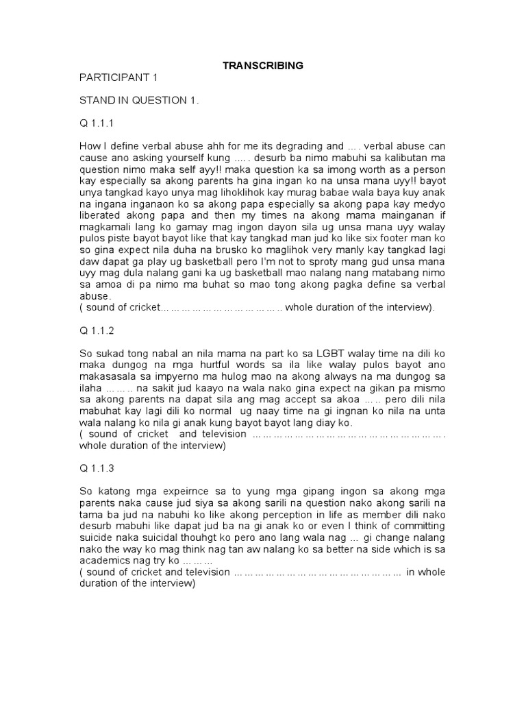 TRANSCRIBING (1) For Qualitative | PDF