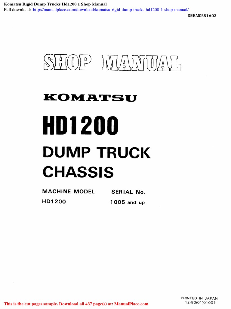 Komatsu HD1200 Dump Truck Manual | PDF