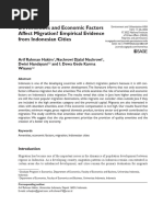 (EUA 2022) Do Amenities and Economic Factors Affect Migration Empirical Evidence From Indonesian Cities