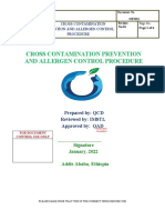 Cross Contamination Prevention and Allergen Control Procedure