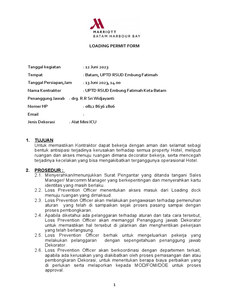 BMHB - Loading Permit Banquet | PDF