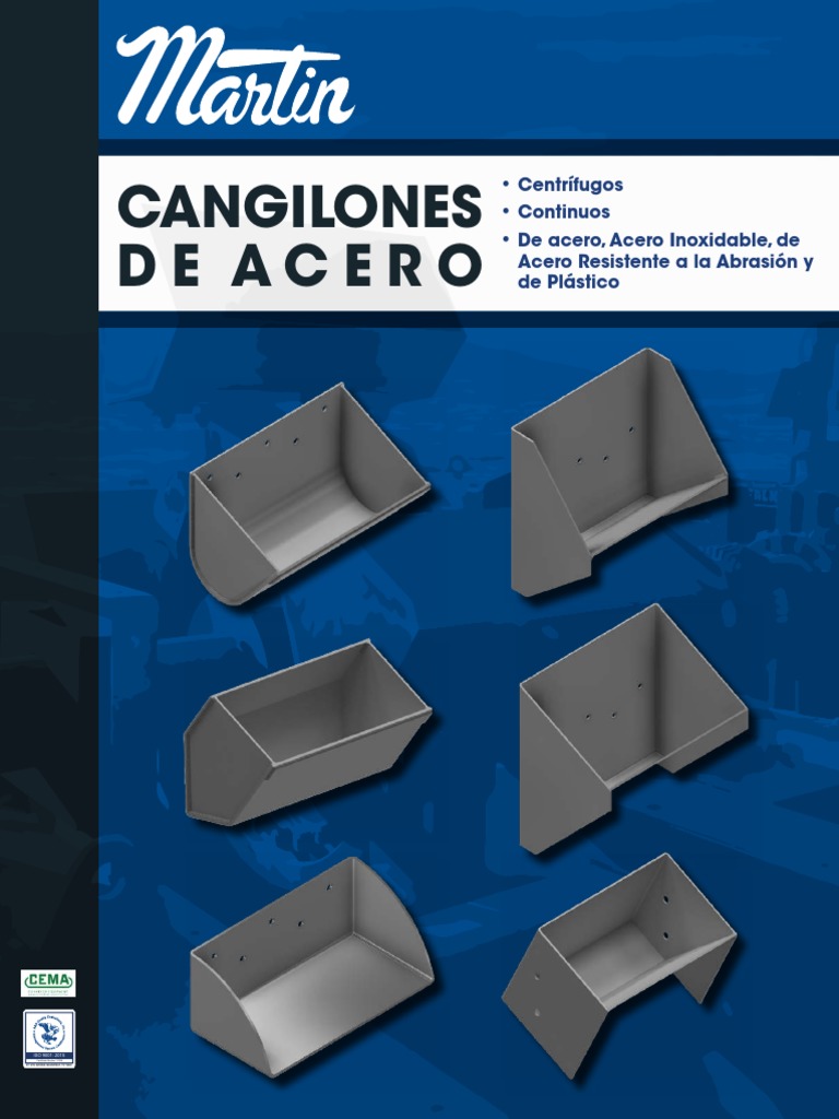Catálogo de Cangilones Industriales | PDF | Acero | Tornillo