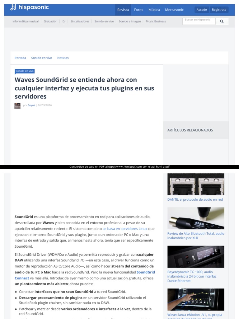 SoundGrid Connect: Nuevas Funciones | PDF | Enchufe (informática) | Red ...