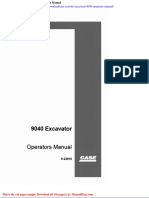 Case Crawler Excavator 9040 Operators Manual