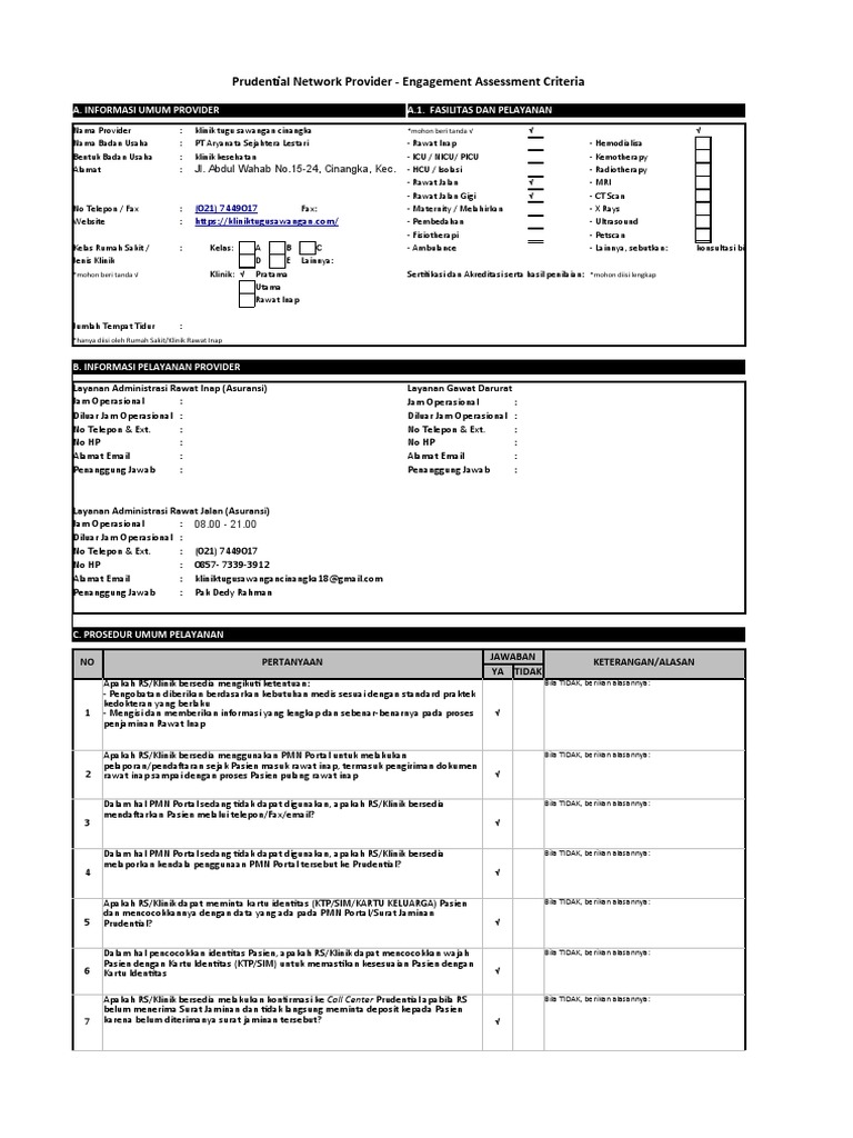 Credentialing Check List - Prudential | PDF