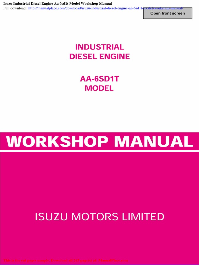 ISUZU DIESEL ENGINE OIL SPECIFICATIONS PDF visual data 6