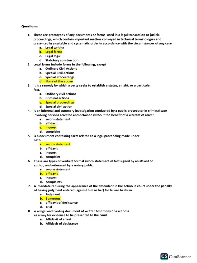 Legal Forms Reviewer PDF