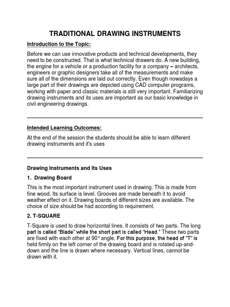 Traditional Drawing Instruments PDF