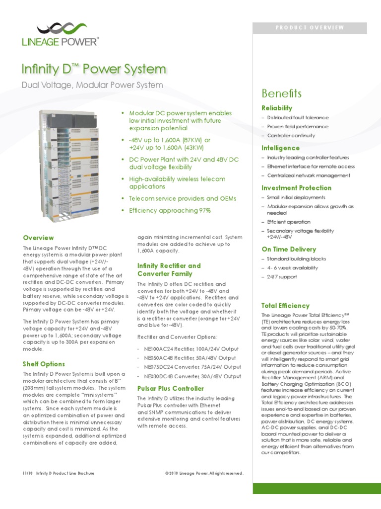 Lineage Infinity D Power Supply | PDF | Rectifier | Electric Power System