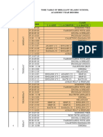 Time Table of Bis Academic Year 2023-2024