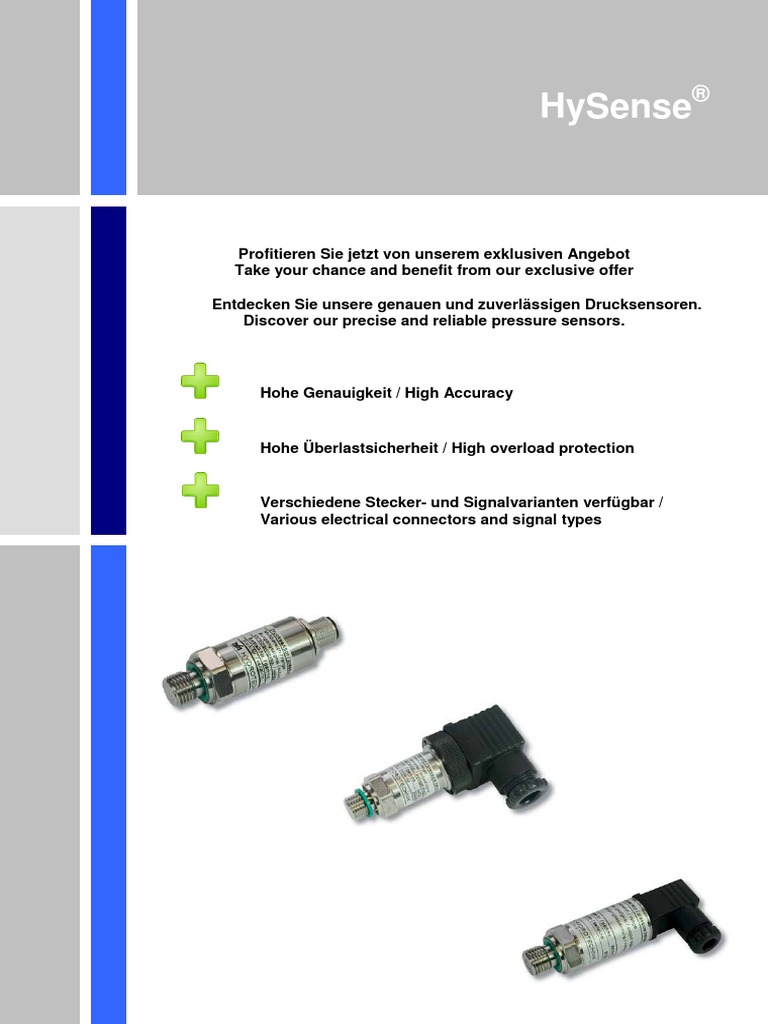 Exclusive Offer Pressure Sensors 07.2015 DE EN | PDF | Electrical ...