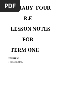 P.4 Primary Four R.E Notes .2020