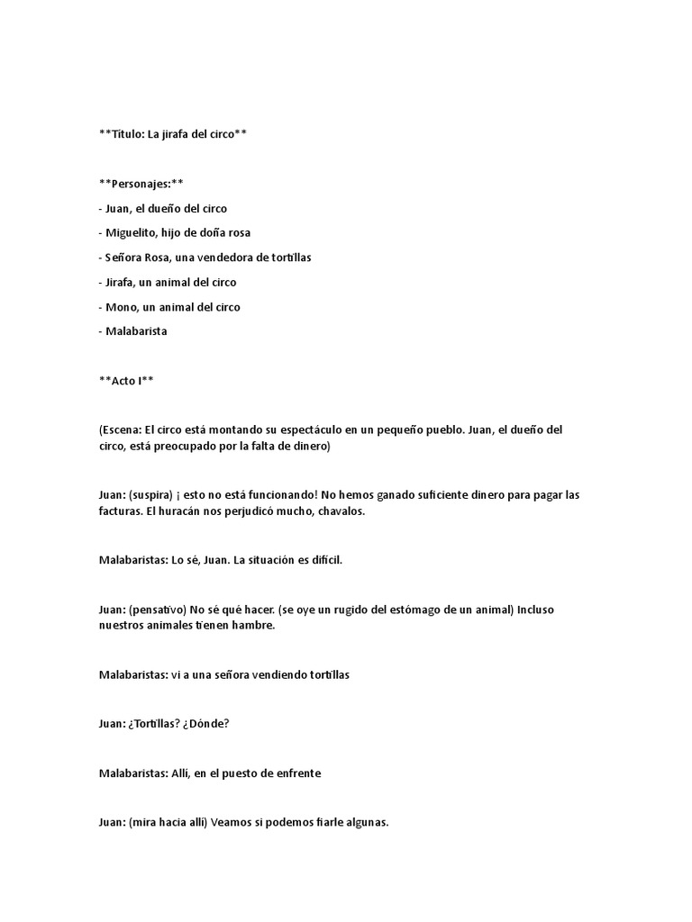 La Jirafa Embarazada Pdf Circo