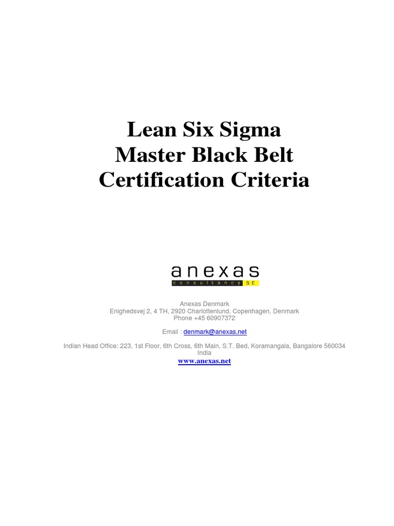 Master Black Belt Certification Criteria | PDF | Six Sigma | Design For ...