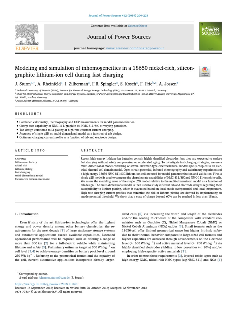 Fast Charging Modeling for Lithium-Ion Cells | PDF | Lithium Ion ...