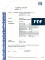 CE SG110CX EN 61727 EN 62116 EN 61000-3-11 and - 12 Certificate 20190326