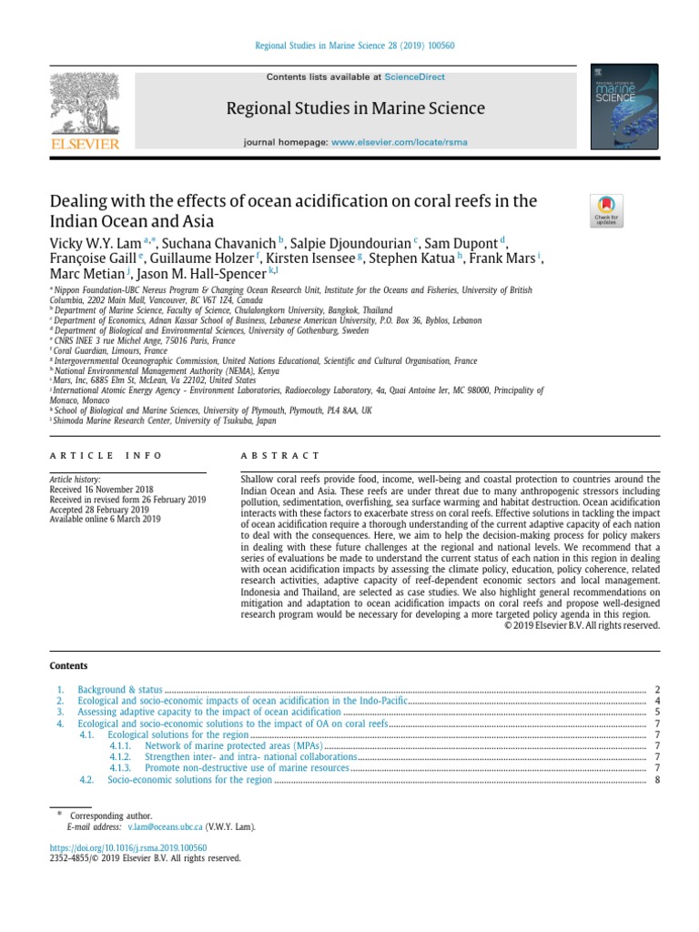 Dealing With The Effects of Ocean Acidification On | PDF | Coral Reef ...