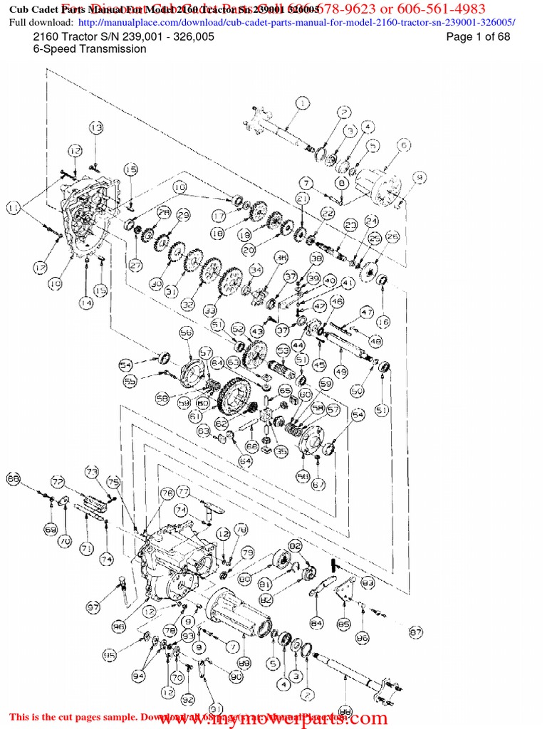 Cub Cadet 2160 Parts Manual | PDF | Gear | Axle