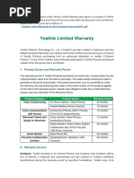 Yealink Limited Warranty