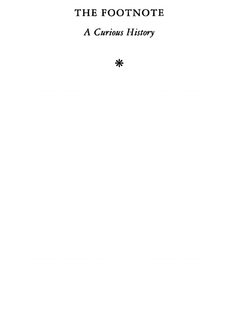 The Footnote A Curious History | PDF