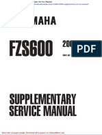 Yamaha Fazer Fzs600 2000 Supplementary Service Manual