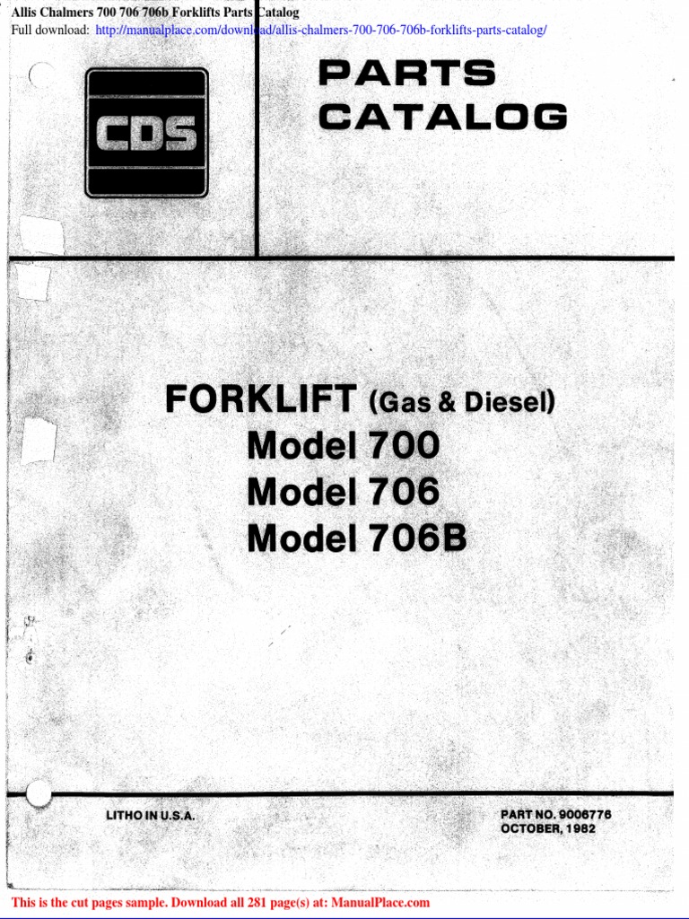 Allis Chalmers 700 706 706b Forklifts Parts Catalog | PDF