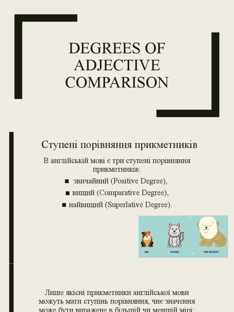 Degrees of Adjective Comparison | PDF
