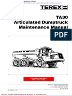 Terex Ta30 Articulated Dumptruck Maintenance Manual